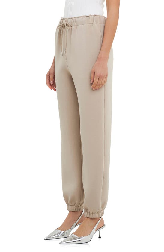 Grey Lab Drawstring Joggers In Taupe