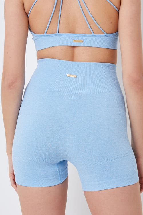 Twill Active Recycled Seamless Marl Laser Cut Shorts In Blue