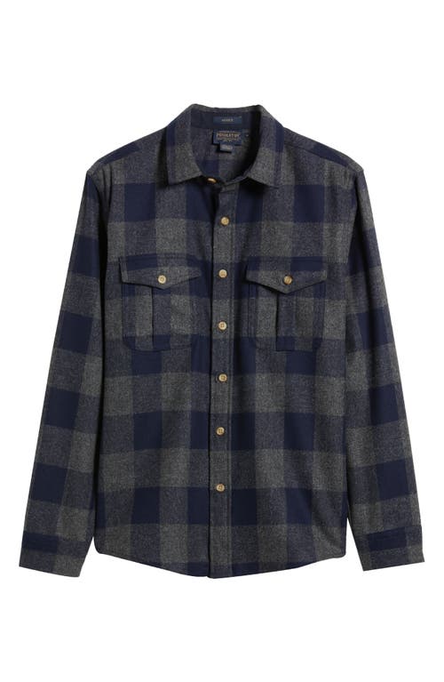 Shop Pendleton Scout Buffalo Check Wool Flannel Button-up Shirt In Oxford Mix/navy Buffalo Check