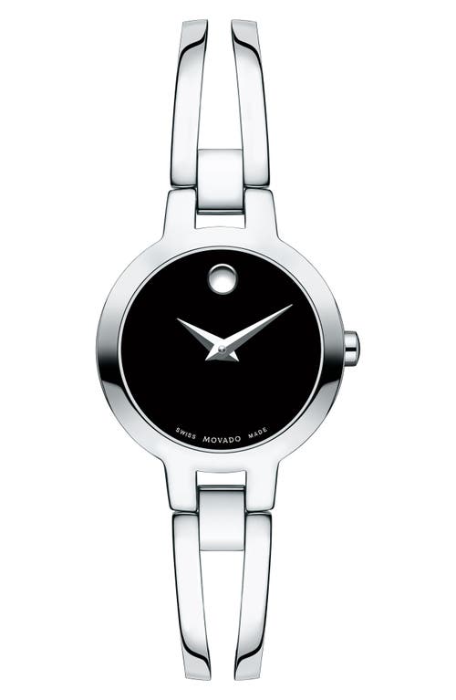 Movado Amorosa Bangle Watch, 24mm in Silver/Black/Silver at Nordstrom