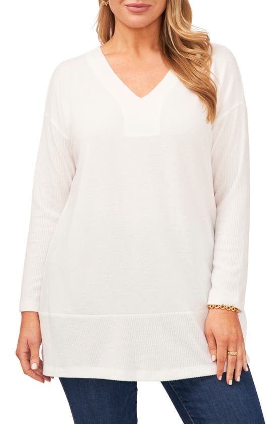 Shop Vince Camuto Drop Shoulder Tunic Top In White