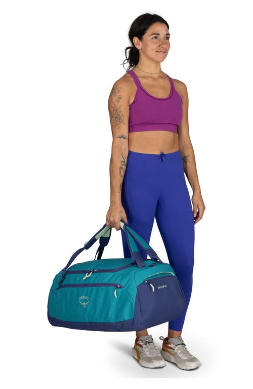 Shop Osprey Daylite 60l Duffle Bag In Blue Spikemoss/alkaline