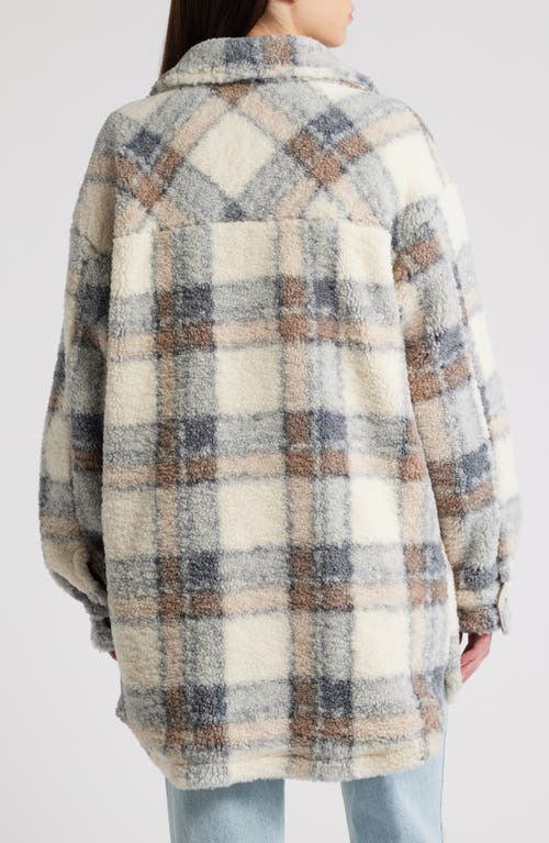 Shop Thread & Supply Plaid Fleece Shirt Jacket In Brown Slte Combo