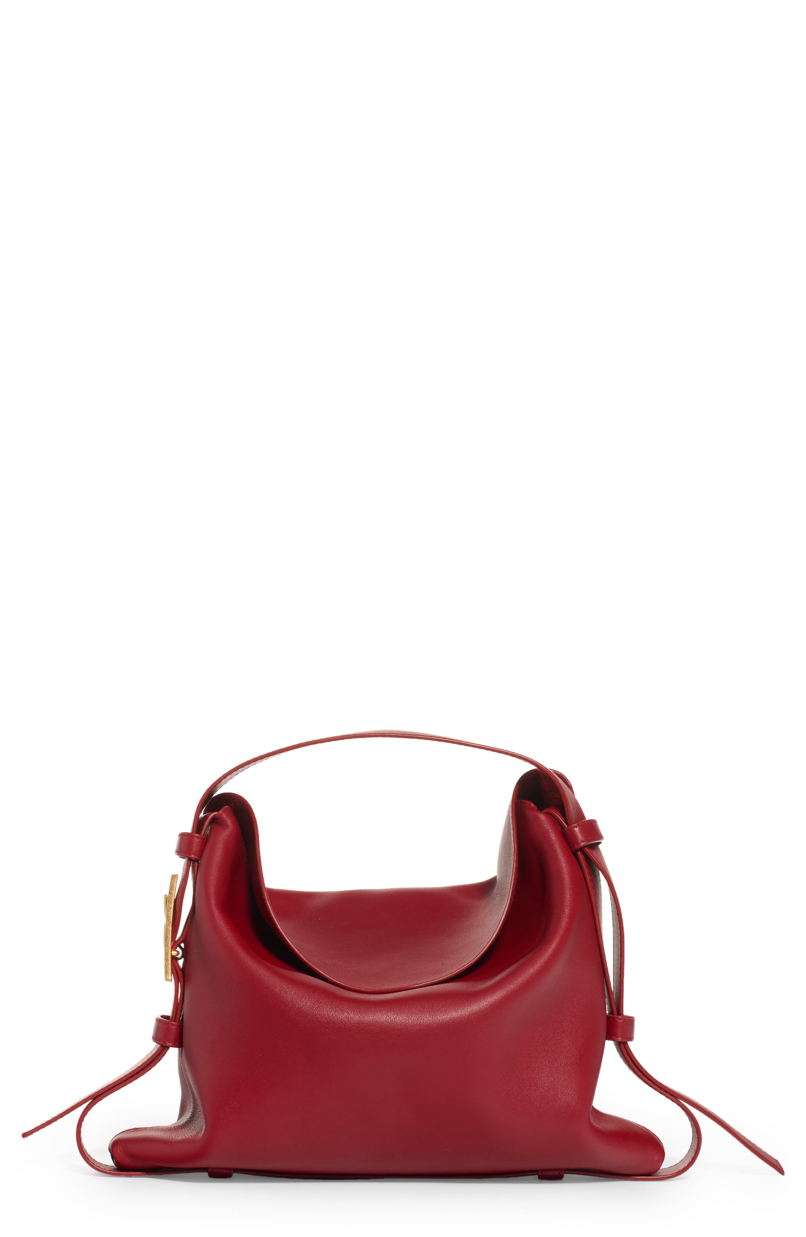 red leather shoulder bag