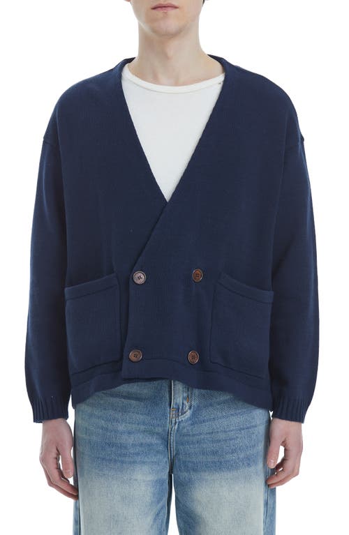 Double Breasted Cardigan in Navy
