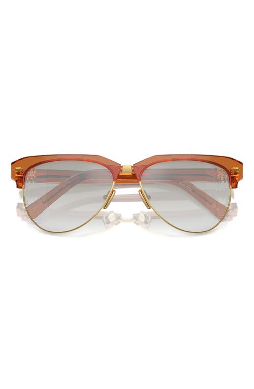 Miu Miu 57mm Gradient Pilot Sunglasses In Caramel