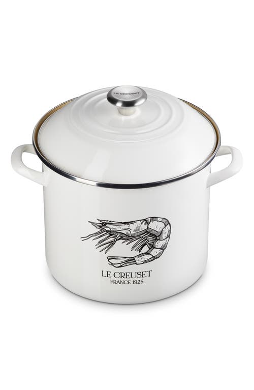 Le Creuset Shrimp Seafood Stock Pot In White