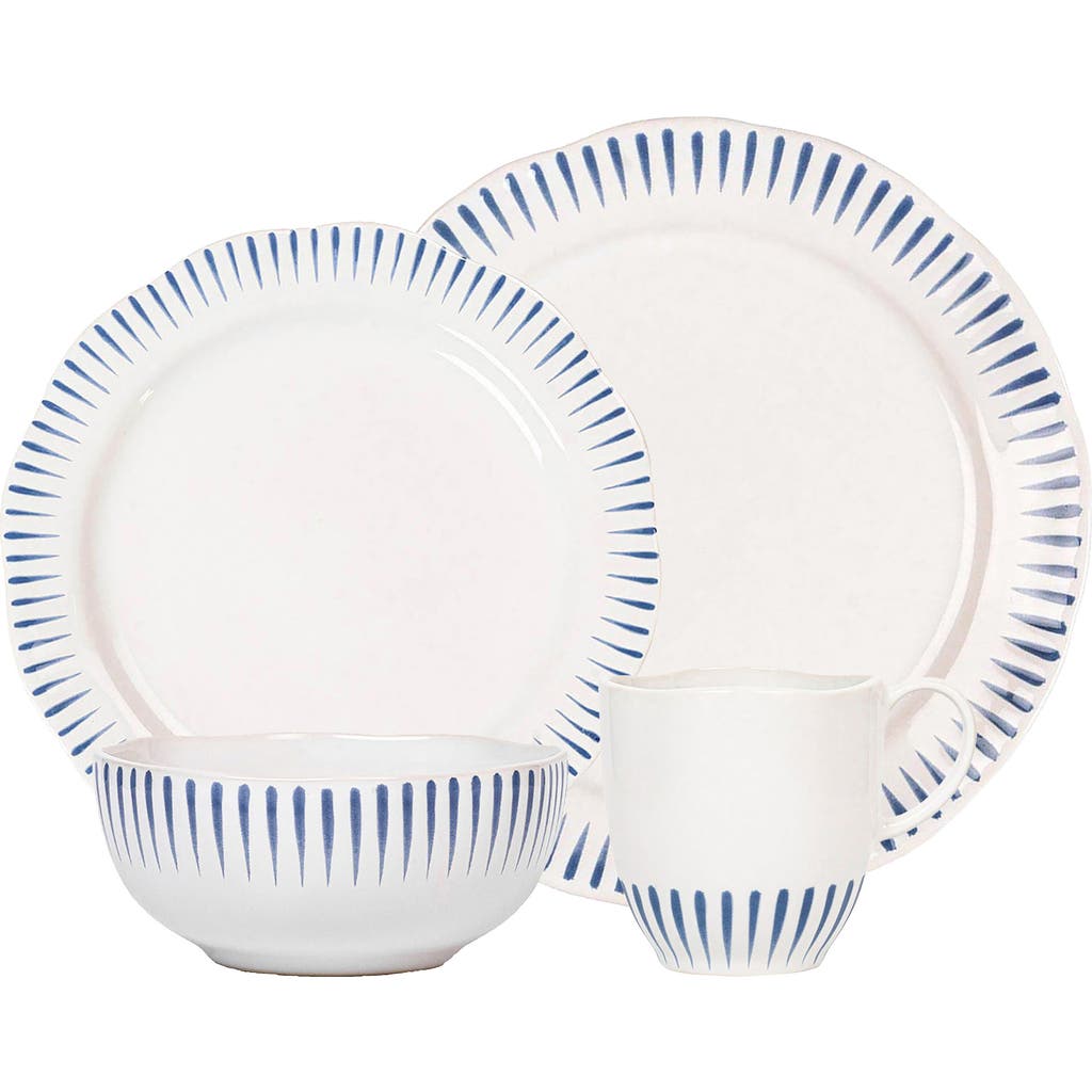 Juliska Sitio Stripe Delft Blue 4-piece Place Setting In Delft Blue