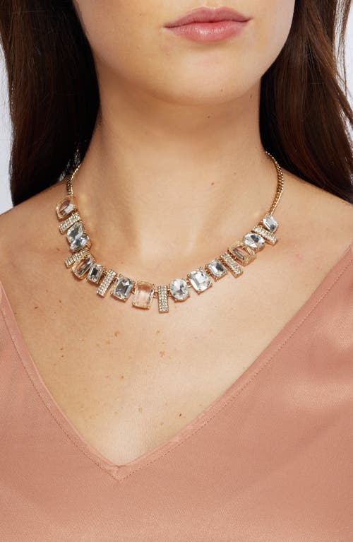 Shop Nordstrom Mixed Crystal Frontal Necklace In Clear- Gold