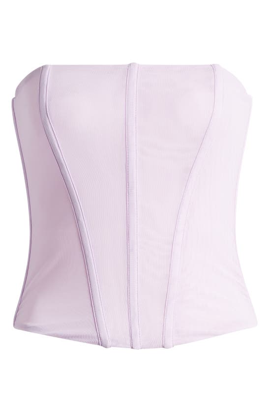 Shop Mistress Rocks Longline Mesh Corset Top In Lavender