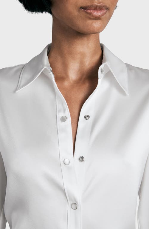Rag & Bone Antonia Satin Snap-front Shirt In White