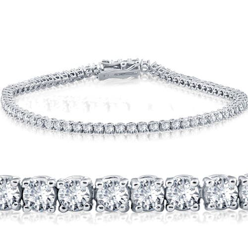 Bliss Diamond 3 Carat Round Cut Lab Grown Diamond Tennis Bracelet In 14k Gold 7" In 14k White Gold