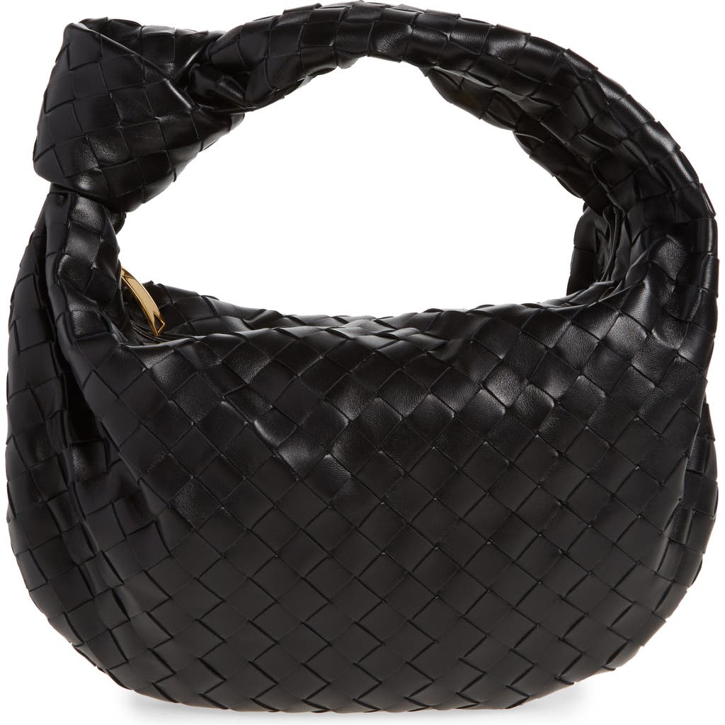Bottega Veneta Teen Jodie Shoulder Bag In Black-gold