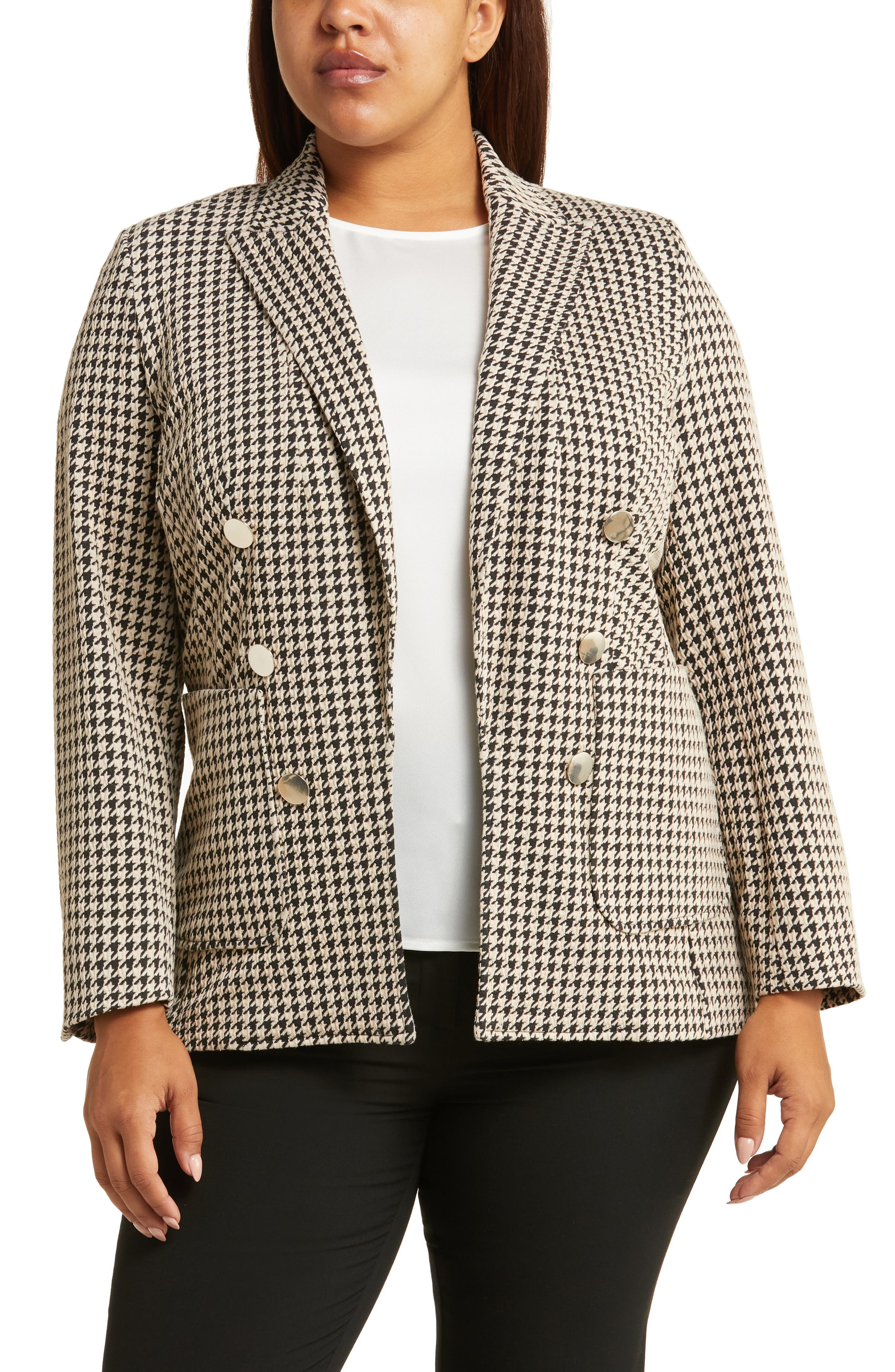 anne klein black and white blazer