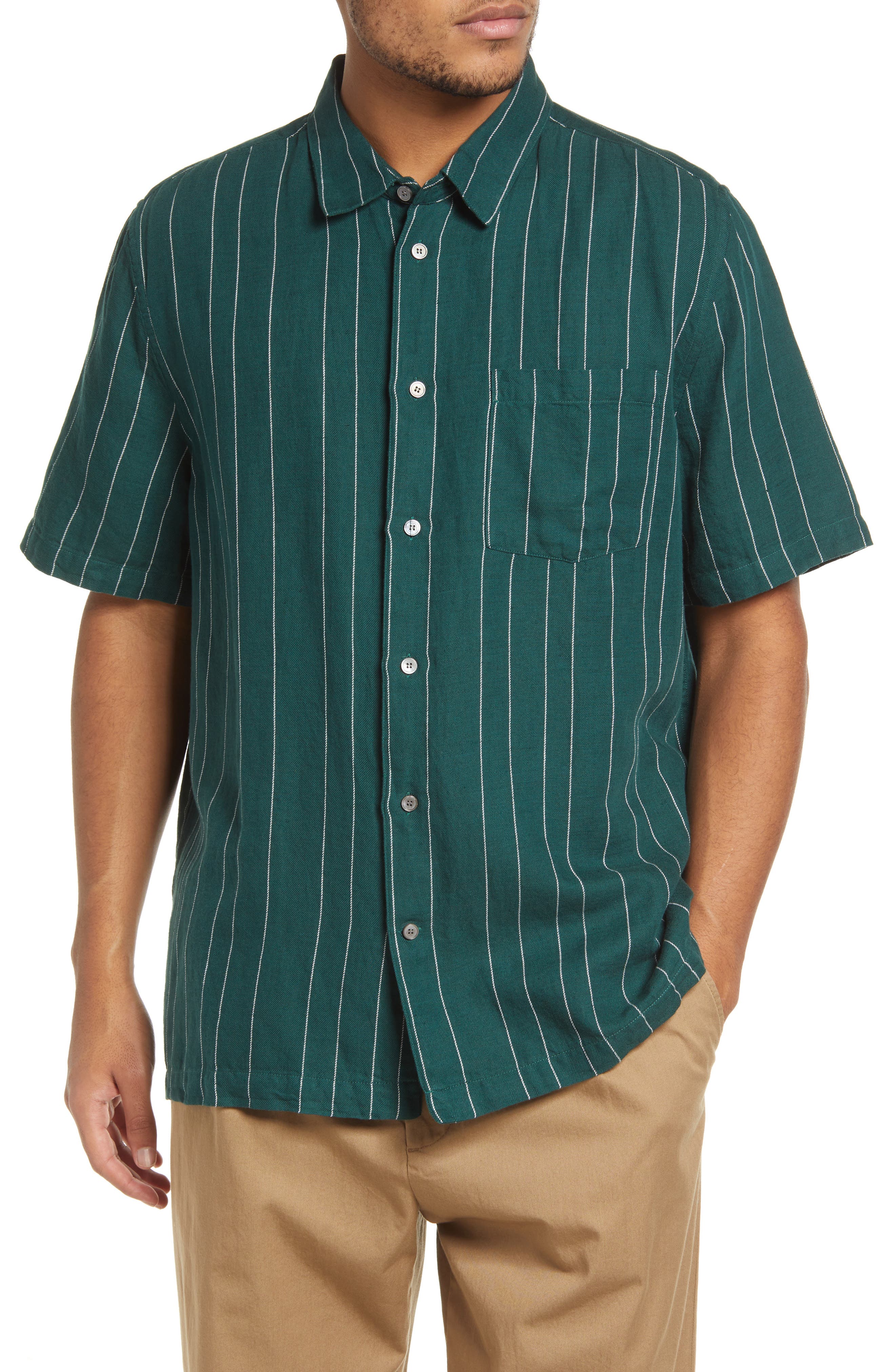 Wood Wood Men's Thor Linen Blend Button 