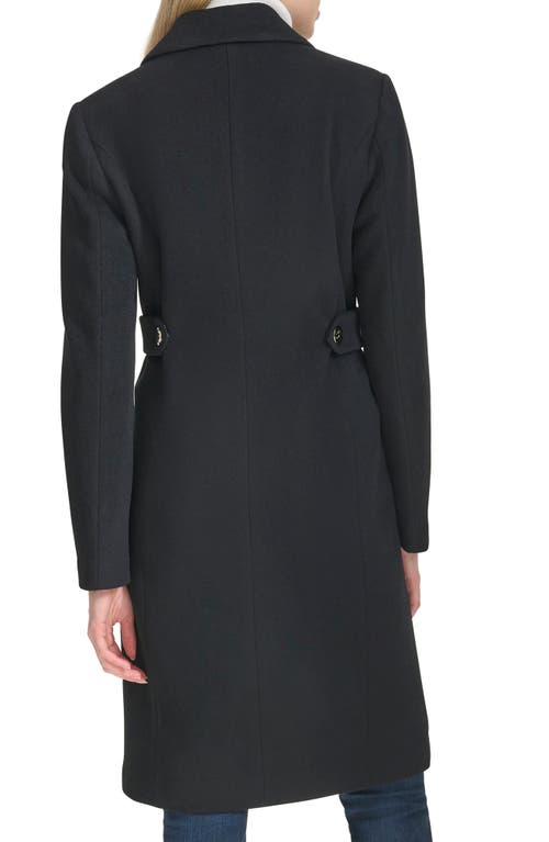 Shop Cole Haan Slick Wool Blend Coat In Black