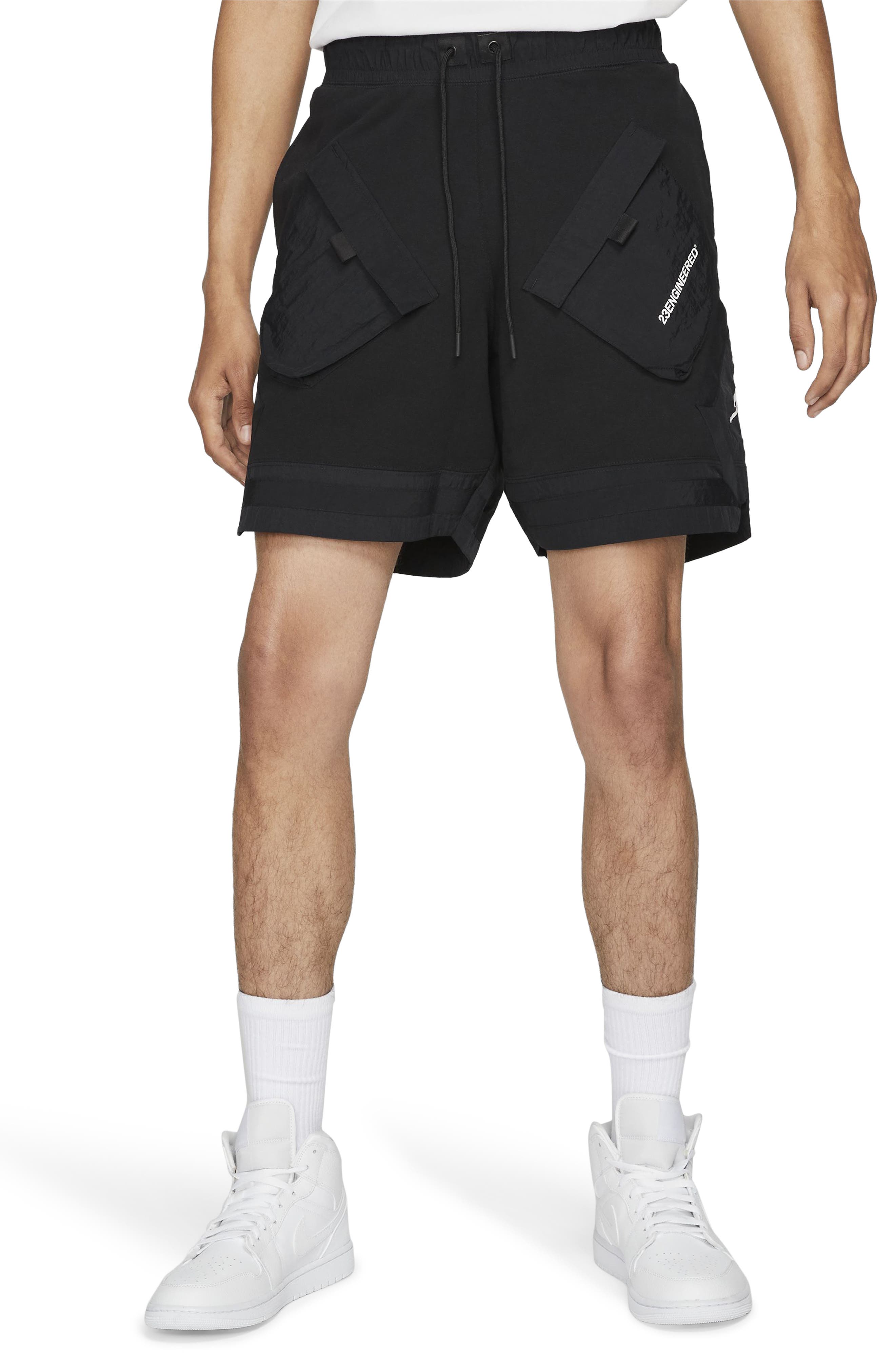 jordan shorts black and white