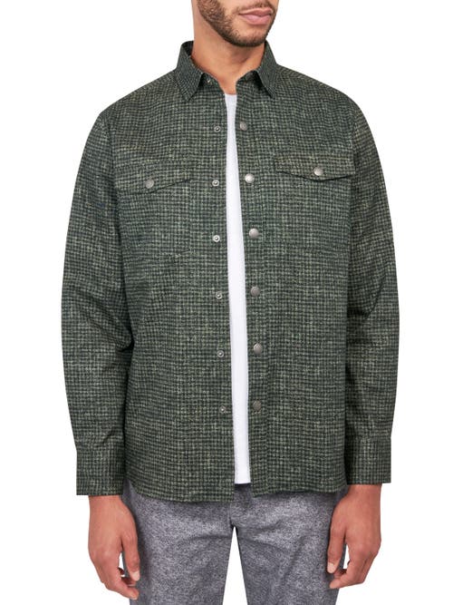 Brooklyn Brigade Dot Geo Cotton Stretch Shirt Jacket In Green