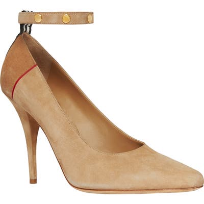 Burberry Kiton Ankle Strap Pump, Brown