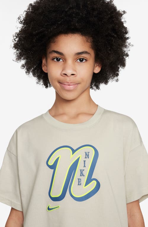 Shop Nike Kids' Sportswear Cotton Graphic T-shirt In Light Bone