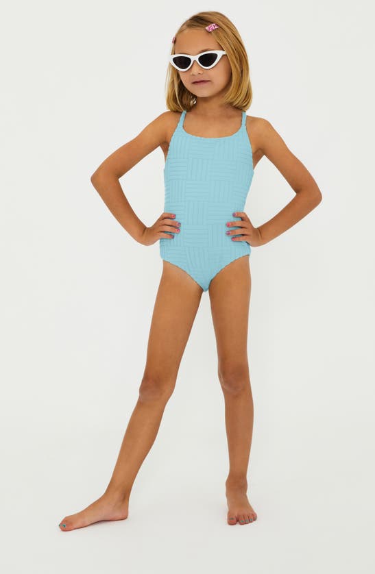 Shop Beach Riot Kids' Little Julia One-piece Swimsuit In Blueberry Ice