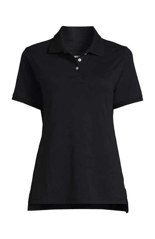 Lands' End School Uniform Short Sleeve Interlock Polo Shirt In Black