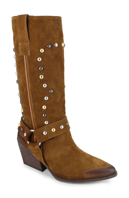 Shop Ziginy Giana Studded Western Boot In Tan