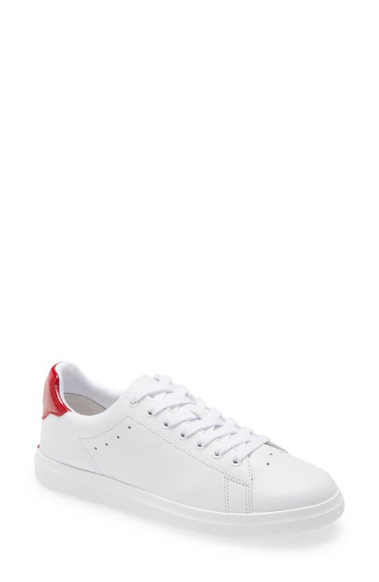 Tory Burch Howell Sneaker In Titanium White / Flare Red
