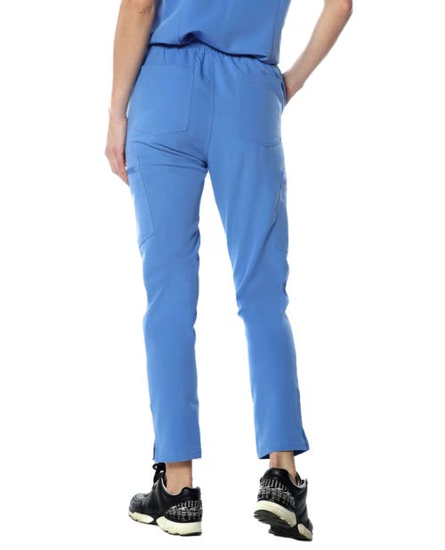 Members Only Reus Open Bottom Scrub Pants In Ceil Blue