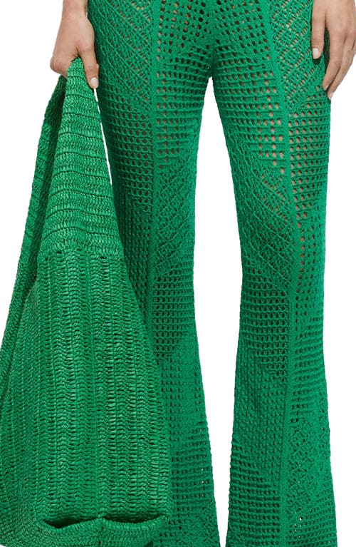 Mango Open Stitch Knit Cover-up Pants In Green