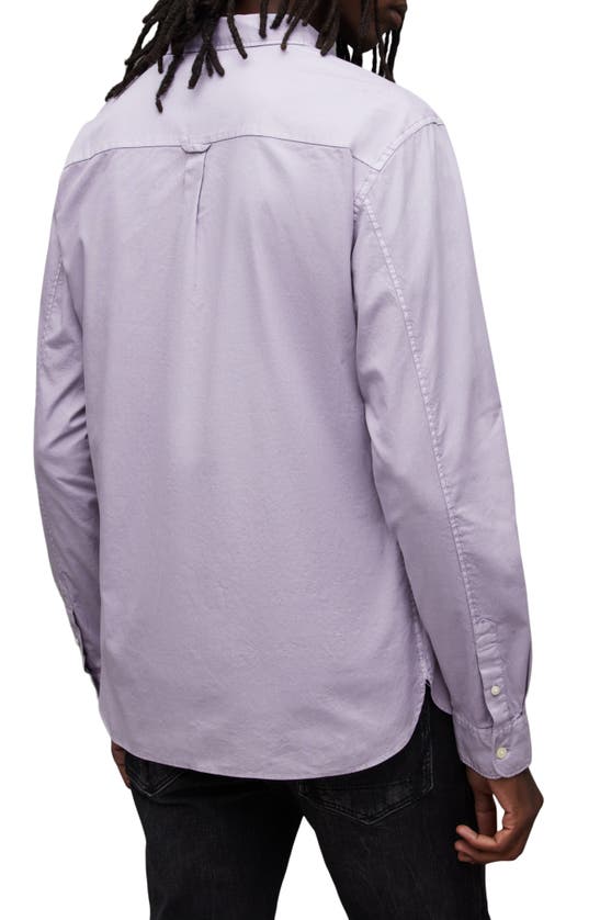 Shop Allsaints Hawthorne Slim Fit Button-up Shirt In Smokey Lilac