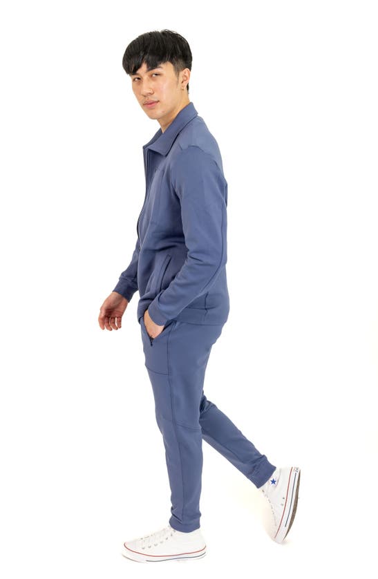 Shop Pino By Pinoporte Stretch Cotton Blend Jacket In Blue