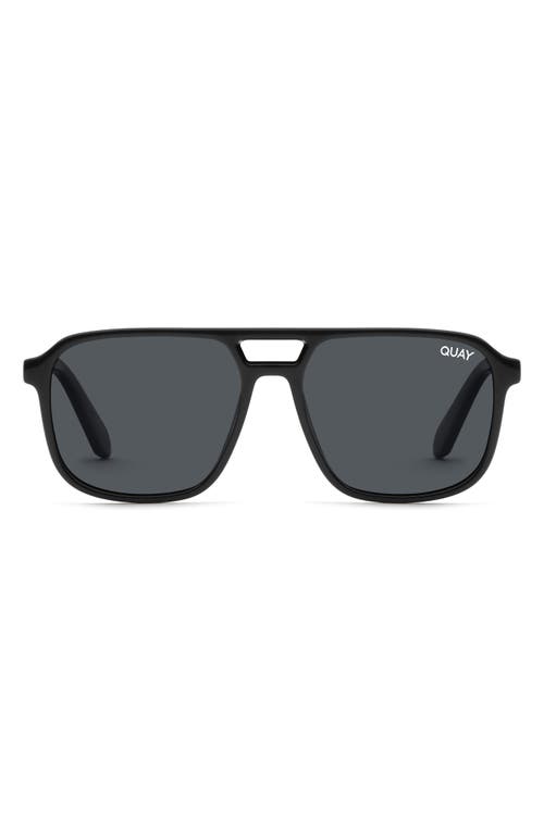 Shop Quay On The Fly 48mm Polarized Aviator Sunglasses In Black/smoke