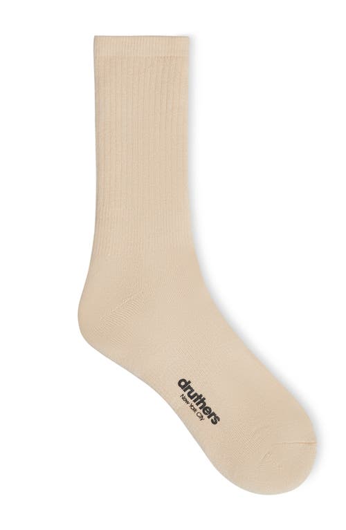 Shop Druthers Nyc Organic Cotton Everyday Crew Sock In Off White