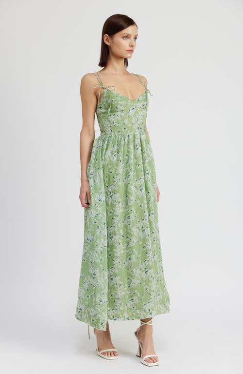 Shop En Saison Laguna Floral Maxi Dress In Light Green Teal