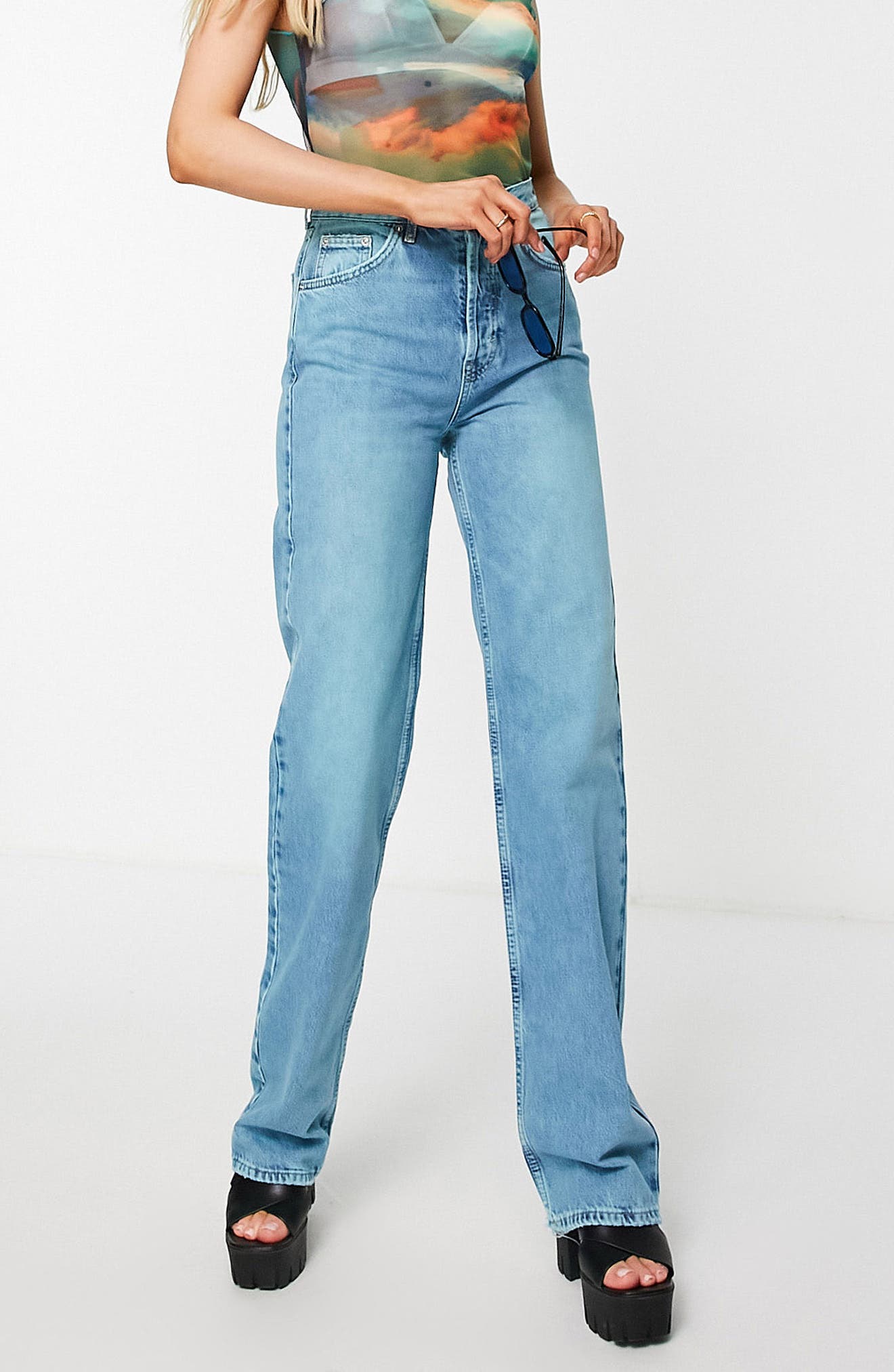 のメール トップショップ Topshop Curve Kort jeans in bleach レディース：サンガ としてご