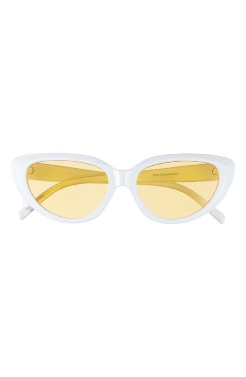 BP. 50mm Cat Eye Sunglasses in White- Yellow 