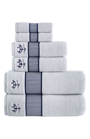 Brooks Brothers Fancy Border 6-piece Towel Set In Gray