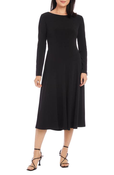 Kate Long Sleeve Jersey Midi Dress