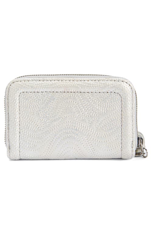 Shop Hobo Nila Small Tassel Zip Leather Wallet In Silver