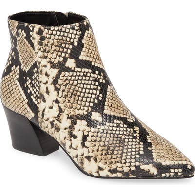 Kensie Letitia Snake Embossed Bootie, Brown