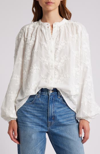 & Other Stories Band Collar Cotton Blouse 