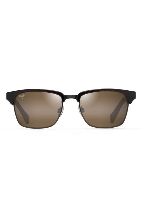 Maui Jim Kawika 54mm Polarizedplus®2 Rectangular Sunglasses In Brown