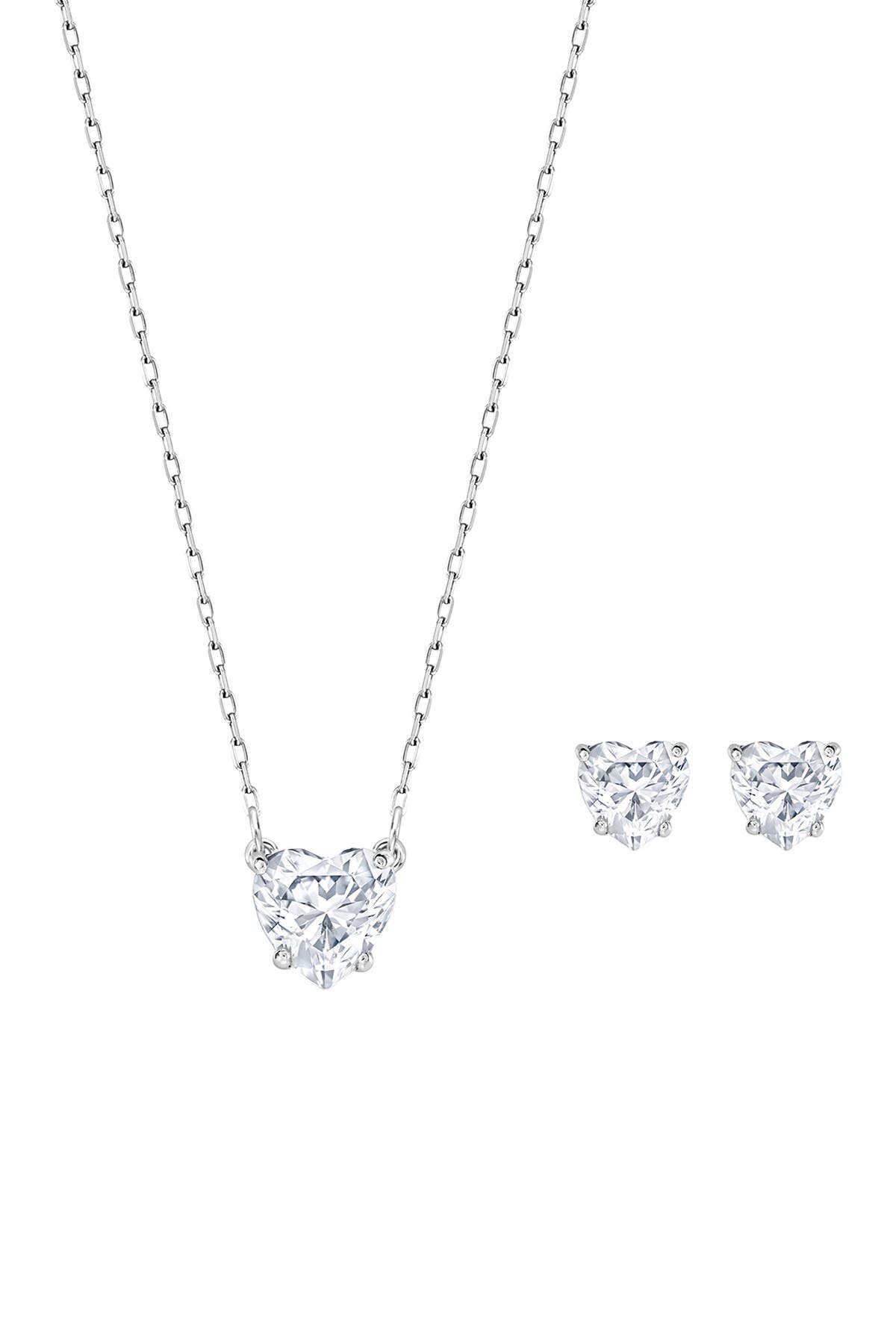 Swarovski Attract Heart Swarovski Crystal Pendant Necklace Earrings Set Nordstrom Rack