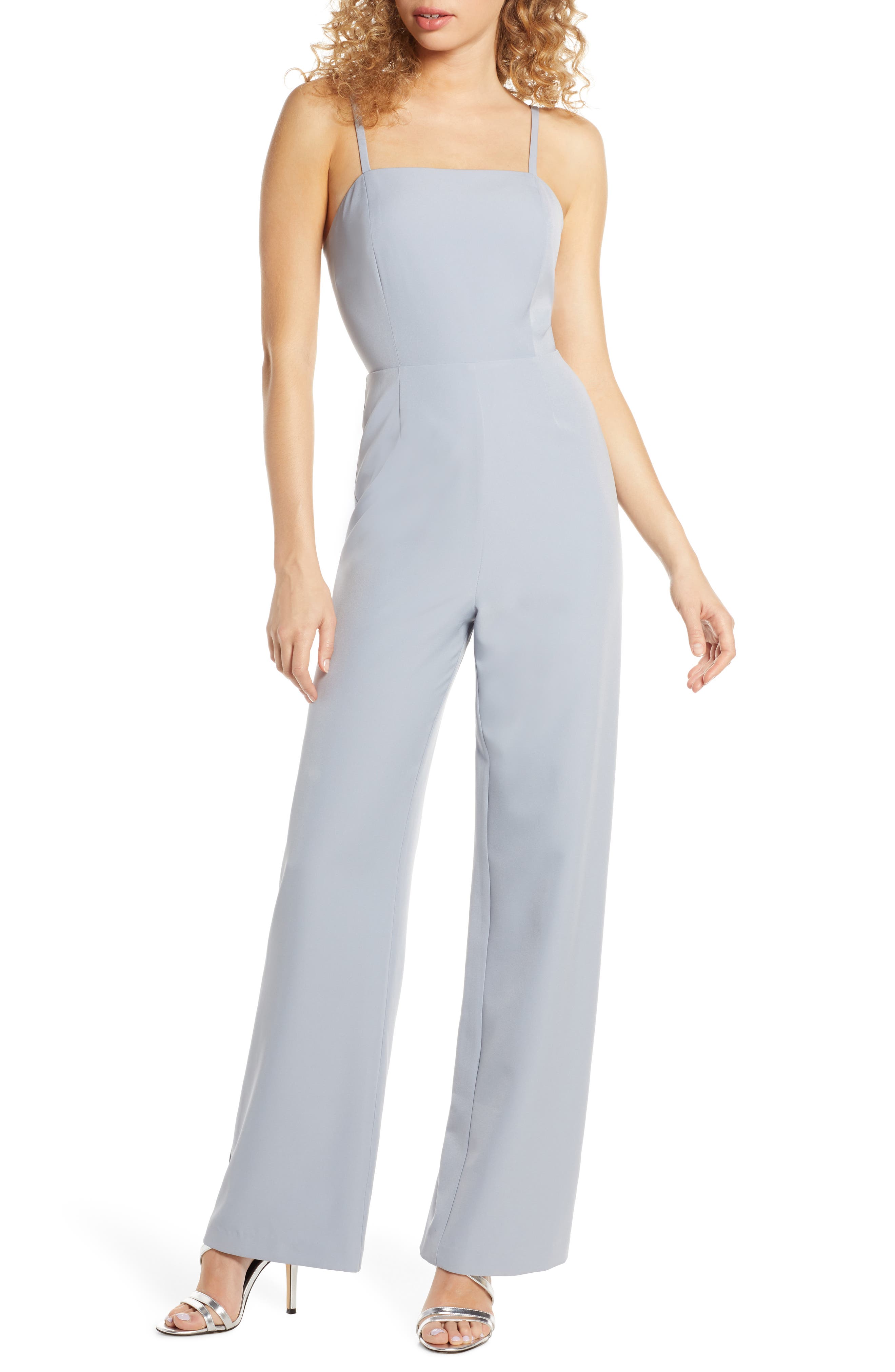 Wayf The Charlize Backless Jumpsuit, Blue