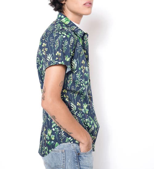 Wildfang The Essential Button Up In Leaf Navy