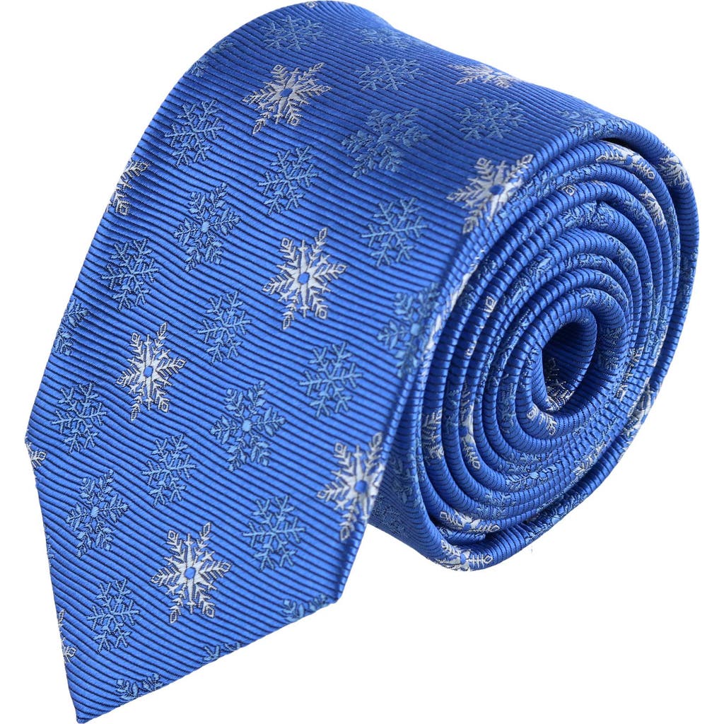 Trafalgar Let It Snow Novelty Snowflake Necktie In Light Blue