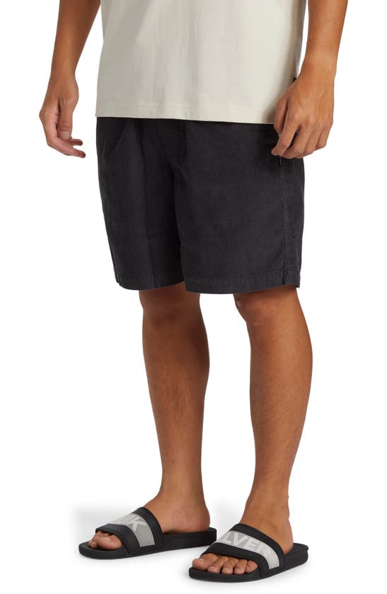 Shop Quiksilver Taxer Corduroy Drawstring Shorts In Tarmac