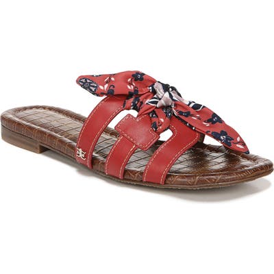 Sam Edelman Bay Strappy Scarf Knot Slide Sandal- Red