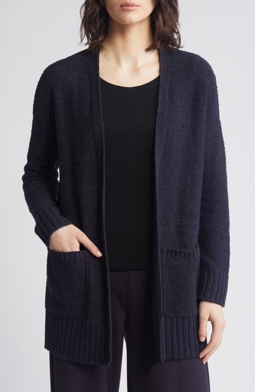 Shop Eileen Fisher Organic Cotton Bouclé Cardigan In Nocturne